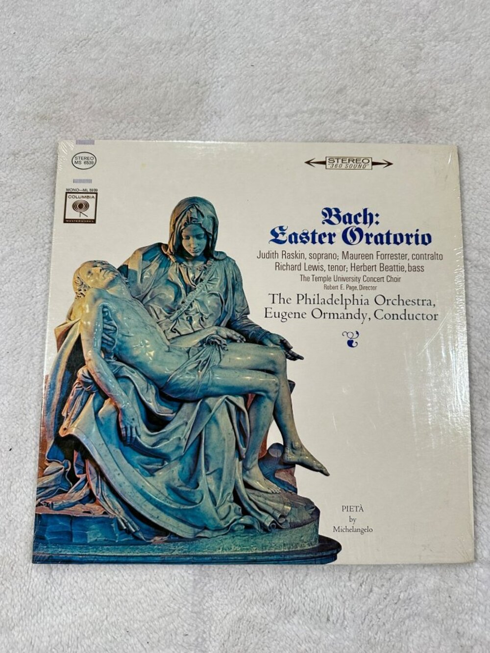 Bach: Easter Oratorio Col Eugene Ormandy Philadelphia Orchestra Stereo Vinyl LP